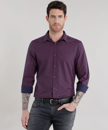 Camisa-Slim-Estampada-Vinho-8587072-Vinho_1 Camisa-Slim-Estampada-Vinho-8587072-Vinho_1