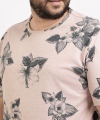 Camiseta-Masculina-Plus-Size-Estampada-Floral-Manga-Curta-Gola-Careca-Rose-9963010-Rose_4