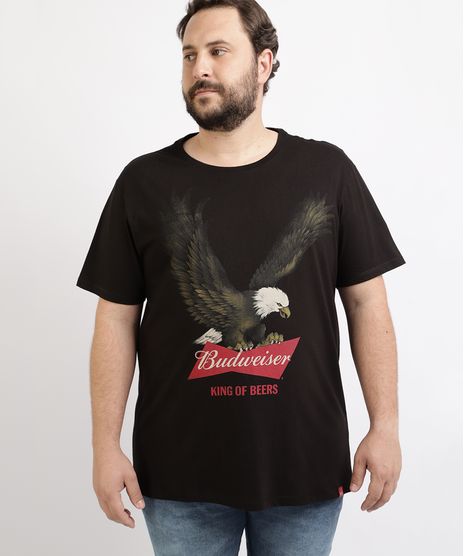 Camiseta-Masculina-Plus-Size-Budweiser-Aguia-Manga-Curta-Gola-Careca-Preta-9962227-Preto_1
