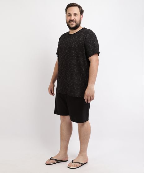 Pijama-Masculino-Plus-Size-Manga-Curta-Preto-9962397-Preto_1
