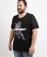 Camiseta-Masculina-Plus-Size-Rick-and-Morty-Manga-Curta-Gola-Careca-Preta-9962589-Preto_1