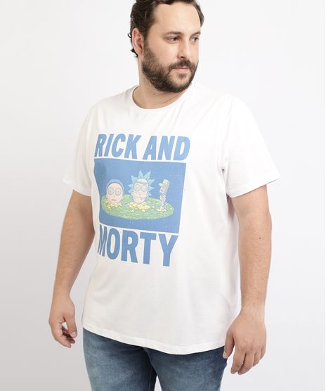 Camiseta-Masculina-Plus-Size-Rick-and-Morty-Manga-Curta-Gola-Careca-Branca-9962590-Branco_1