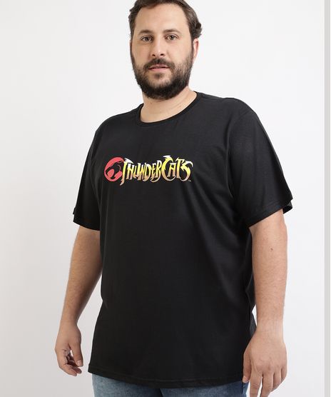 Camiseta-Masculina-Plus-Size-ThunderCats-Manga-Curta-Gola-Careca-Preta-9963214-Preto_1