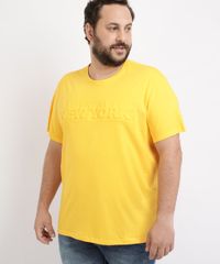 Camiseta-Masculina-Plus-Size--New-York--Manga-Curta-Gola-Careca-Amarela-9961398-Amarelo_1