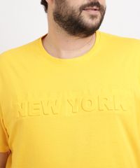 Camiseta-Masculina-Plus-Size--New-York--Manga-Curta-Gola-Careca-Amarela-9961398-Amarelo_4
