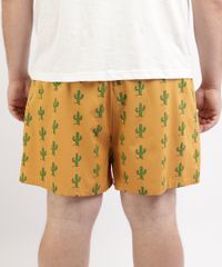 Samba-Cancao-Masculina-Plus-Size-Estampada-de-Cactos-Mostarda-9951252-Mostarda_2