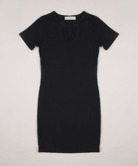 Vestido-Juvenil-Canelado-Manga-Curta-com-Gola-Chocker-Preto-9953153-Preto_1 Vestido-Juvenil-Canelado-Manga-Curta-com-Gola-Chocker-Preto-9953153-Preto_1
