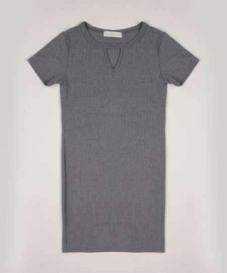 Vestido-Juvenil-Canelado-Manga-Curta-com-Gola-Chocker-Cinza-Mescla-9953155-Cinza_Mescla_1 Vestido-Juvenil-Canelado-Manga-Curta-com-Gola-Chocker-Cinza-Mescla-9953155-Cinza_Mescla_1