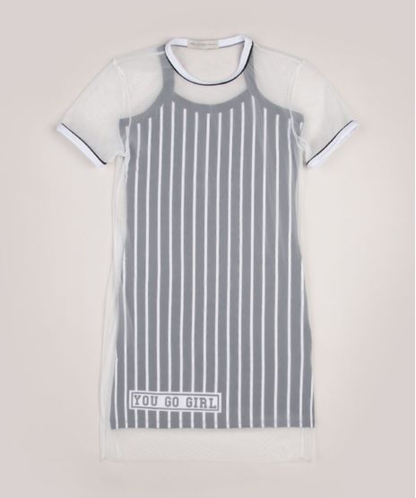 Vestido-Juvenil-com-Sobreposicao-de-Tule-Estampado-Listrado-Manga-Curta-Cinza-9956165-Cinza_1