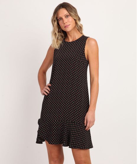 Vestido-Feminino-Curto-Estampado-de-Coracoes-com-Babado-Preto-9889491-Preto_1