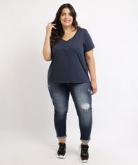 Blusa-Feminina-Plus-Size-Manga-Curta-Decote-V--Azul-Marinho-9952769-Azul_Marinho_3 Blusa-Feminina-Plus-Size-Manga-Curta-Decote-V--Azul-Marinho-9952769-Azul_Marinho_3