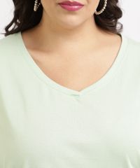 Blusa-Feminina-Plus-Size-Manga-Curta-Decote-V--Verde-Claro-9952769-Verde_Claro_4