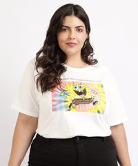 Blusa-Feminina-Plus-Size-Bob-Esponja-Manga-Curta-Decote-Redondo-Branca-9960172-Branco_1