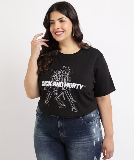Blusa-Feminina-Plus-Size-Rick-and-Morty-Manga-Curta-Decote-Redondo-Preta-9962111-Preto_1 Blusa-Feminina-Plus-Size-Rick-and-Morty-Manga-Curta-Decote-Redondo-Preta-9962111-Preto_1
