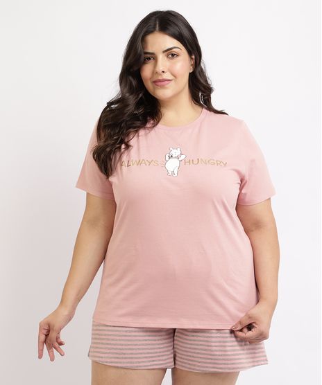 Pijama-Feminino-Plus-Size-Ursinho-Pooh-Blusa-Manga-Curta-Rosa-Claro-9960368-Rosa_Claro_1