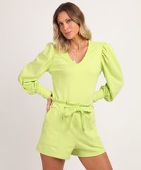 Blusao-de-Moletom-Feminino-Manga-Bufante-Decote-V-Verde-9959966-Verde_1