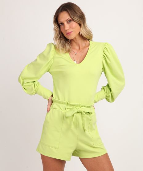 Blusao-de-Moletom-Feminino-Manga-Bufante-Decote-V-Verde-9959966-Verde_1