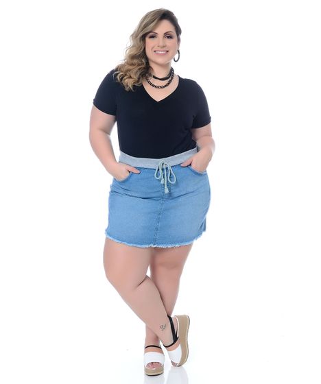 shorts saia jeans plus size