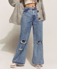Calca-Jeans-Feminina-Wide-Pantalona-Cintura-Super-Alta-Marmorizada-Destroyed-Azul-Medio-9960202-Azul_Medio_4