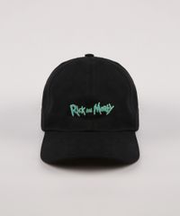 Bone-Masculino-Aba-Curva-Rick-and-Morty-com-Bordado-Preto-9960930-Preto_1