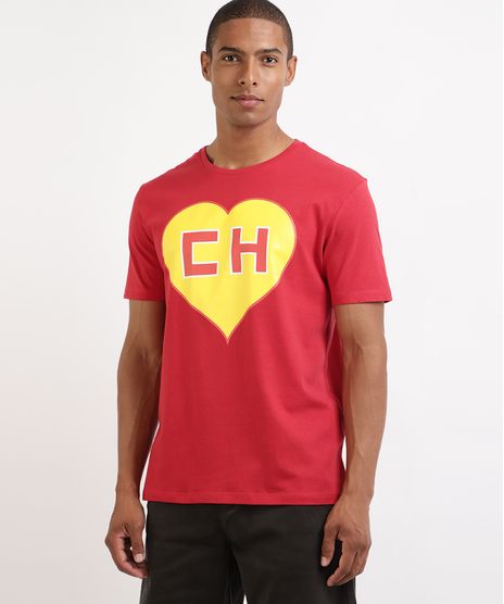 Camiseta-Masculina-Chapolin-Manga-Curta-Gola-Careca-Vermelha-9963551-Vermelho_1