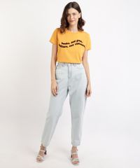T-Shirt-Feminina-Mindset--Books--Flocada-Manga-Curta-Decote-Redondo-Mostarda-9964138-Mostarda_3