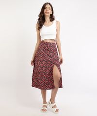 Saia-Feminina-Midi-Estampada-de-Cereja-com-Fenda-e-Botoes-Preta-9966112-Preto_3