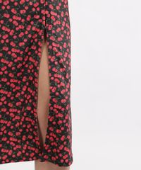 Saia-Feminina-Midi-Estampada-de-Cereja-com-Fenda-e-Botoes-Preta-9966112-Preto_4