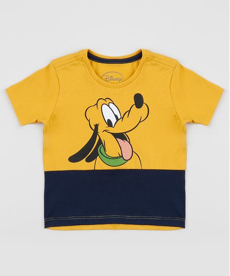 Camiseta-Infantil-Pluto-com-Recorte-Manga-Curta--Amarela-9955063-Amarelo_1
