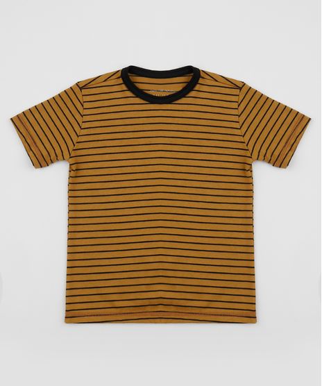 Camiseta-Infantil-Estampada-Listrada-Manga-Curta-Mostarda-9960640-Mostarda_1