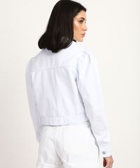 Jaqueta-de-Sarja-Feminina-Cropped-com-Bolsos-Manga-Bufante-Branca-9960706-Branco_2