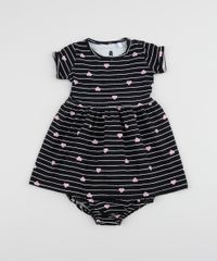 Vestido-Infantil-Estampado-Listrado-e-Coracoes-Manga-Curta---Calcinha-Preto-9961322-Preto_1