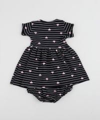 Vestido-Infantil-Estampado-Listrado-e-Coracoes-Manga-Curta---Calcinha-Preto-9961322-Preto_2