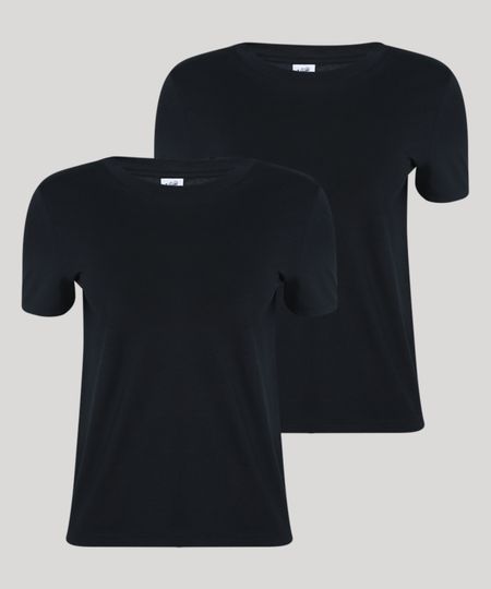 Kit-2-Blusas-Femininas-Basicas-Manga-Curta-Decote-Redondo-Preto-9962497-Preto_1