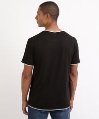 Camiseta-Masculina-com-Sobreposicao-Manga-Curta-Gola-Careca--Preta-9941982-Preto_2