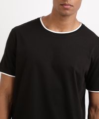 Camiseta-Masculina-com-Sobreposicao-Manga-Curta-Gola-Careca--Preta-9941982-Preto_4