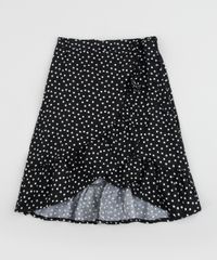 Saia-Infantil-Midi-Estampada-de-Poa-Transpassada-com-Babados-Preta-9953340-Preto_1