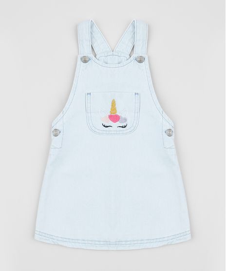 Salopete-Jeans-Infantil-Unicornio-com-Bolso-Azul-Claro-9958582-Azul_Claro_1