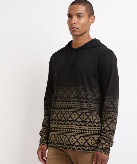Camiseta-Masculina-Estampada-Etnica-com-Capuz-Manga-Longa-Preto-9958780-Preto_1