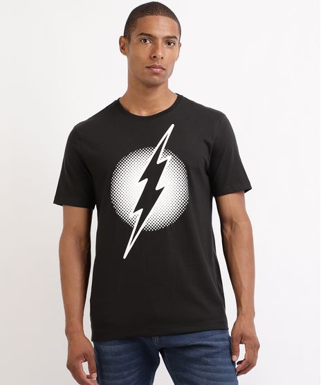 Camiseta-Masculina-The-Flash-Manga-Curta-Gola-Careca-Preta-9961381-Preto_1