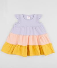 Vestido-Infantil-com-Recortes-Manga-Curta-Multicor-9961634-Multicor_1