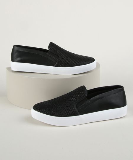 Tenis-Feminino-Slip-on-Via-Uno-com-Lurex-Preto-9949153-Preto_1 Tenis-Feminino-Slip-on-Via-Uno-com-Lurex-Preto-9949153-Preto_1
