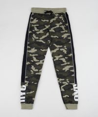 Calca-de-Moletom-Juvenil--NYC--Estampado-Camuflado-com-Bolsos-e-Recortes-Verde-Militar-9953596-Verde_Militar_1