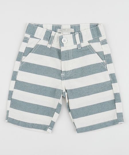 Bermuda-de-Sarja-Infantil-Slim-Listrada-Verde-Claro-9953671-Verde_Claro_1