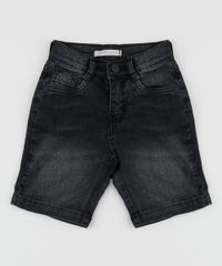 Bermuda-Jeans-Infantil-Reta-com-Barra-Dobrada-Estampada-Preto-9953879-Preto_1