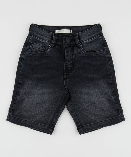 Bermuda-Jeans-Infantil-Reta-com-Barra-Dobrada-Estampada-Preto-9953879-Preto_1