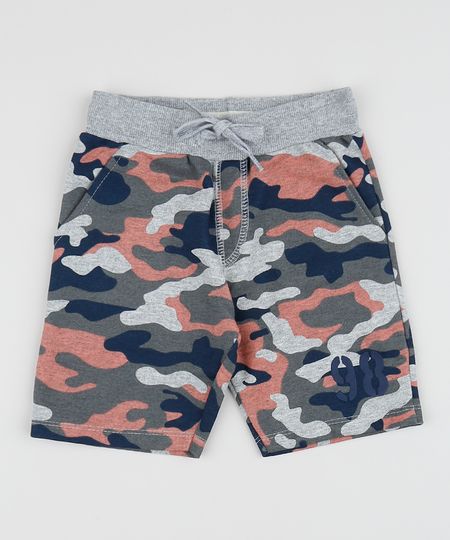Bermuda-de-Moletom-Infantil-Estampada-Camuflado--Coral-9954266-Coral_1