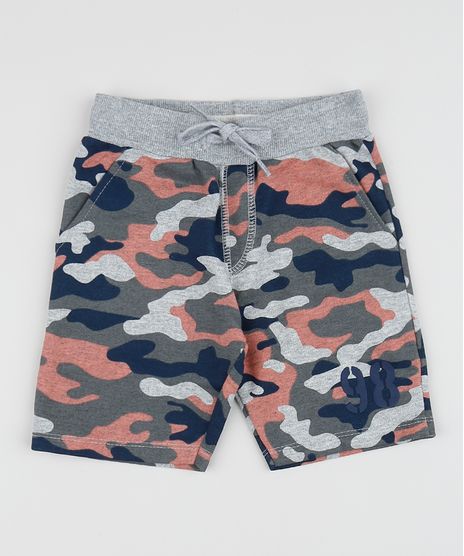 Bermuda-de-Moletom-Infantil-Estampada-Camuflado--Coral-9954266-Coral_1