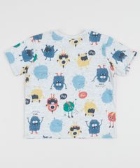 Camiseta-infantil-Estampado-de-Monstrinhos-com-Bolso-Manga-Curta-Gola-Careca-Off-White-9955065-Off_White_2