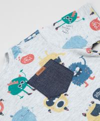 Camiseta-infantil-Estampado-de-Monstrinhos-com-Bolso-Manga-Curta-Gola-Careca-Off-White-9955065-Off_White_4